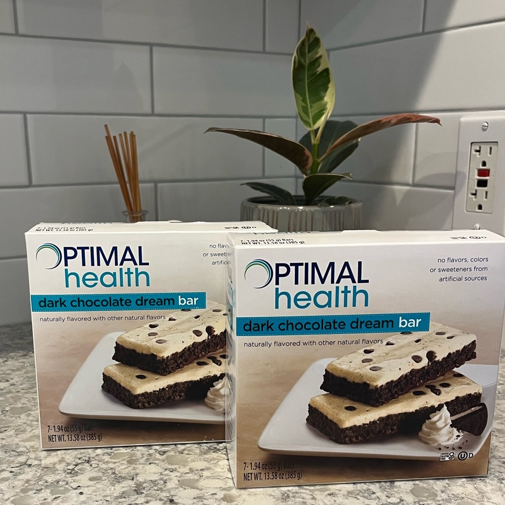 OPTAVIA DARK CHOCOLATE DREAM BAR. 7 individually wrapped bars in box.